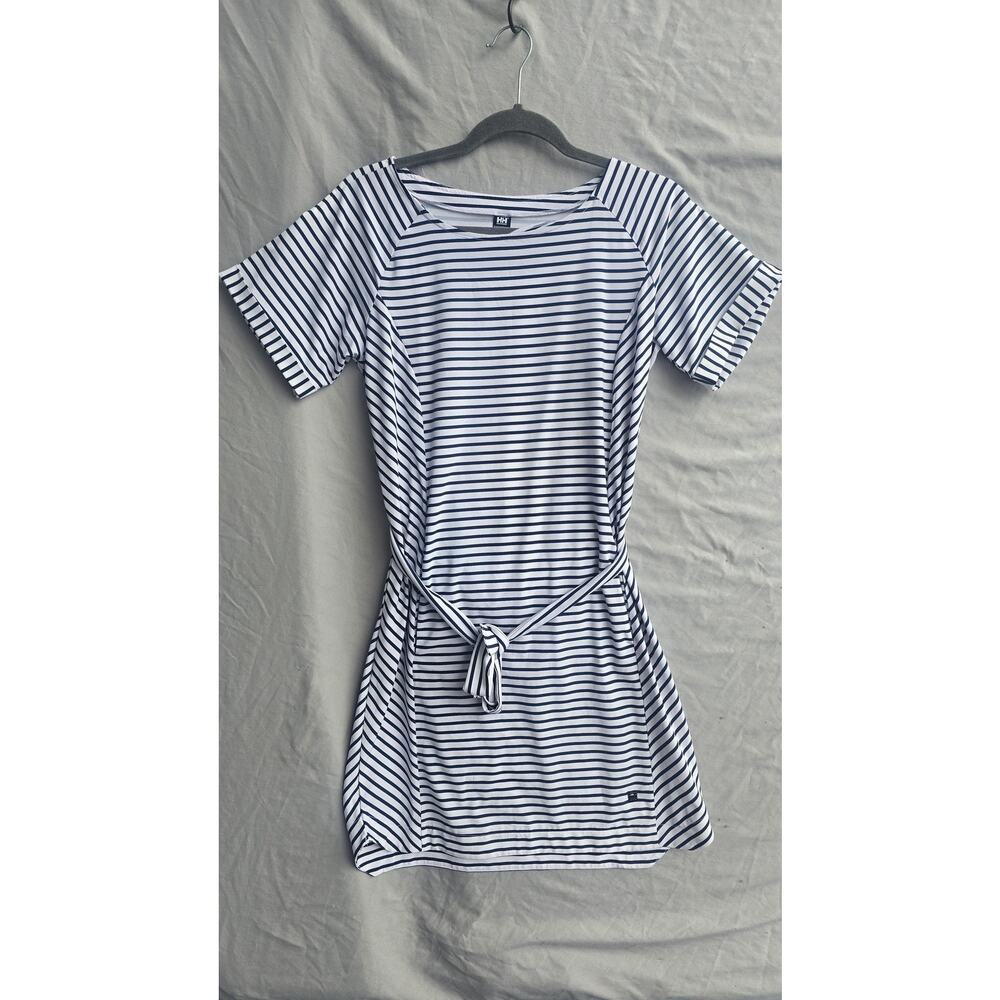 Helly Hansen Dress Womens Small White Striped T Shirt Belted Nautical Summer